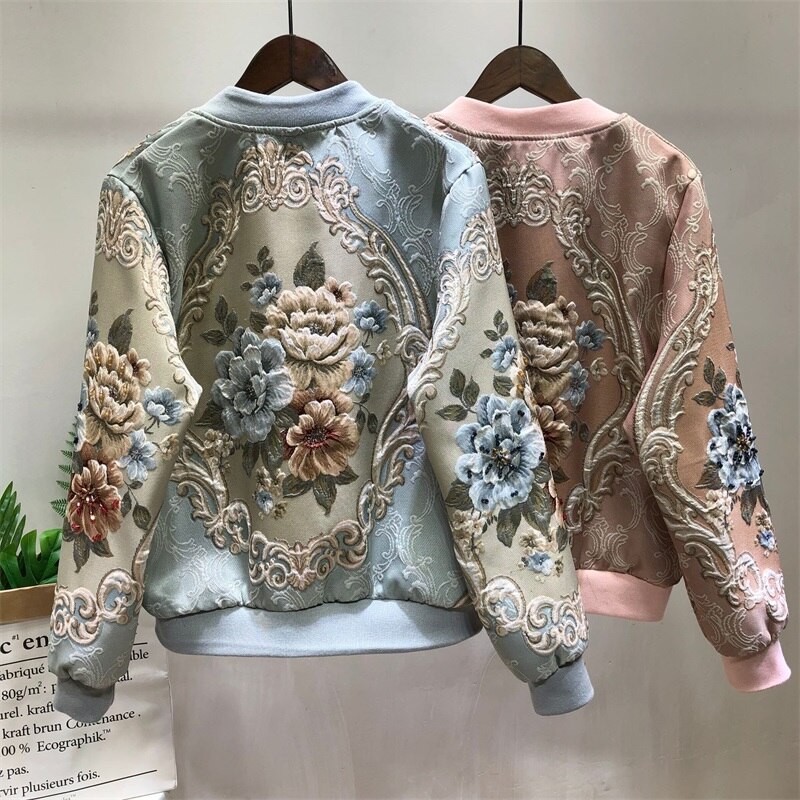 FREE SHIPPING Vintage Outwear Jackets Full Flower Pattern JKP4647 FREE SHIPPING Vintage Outwear Jackets Full Flower Pattern JKP4647