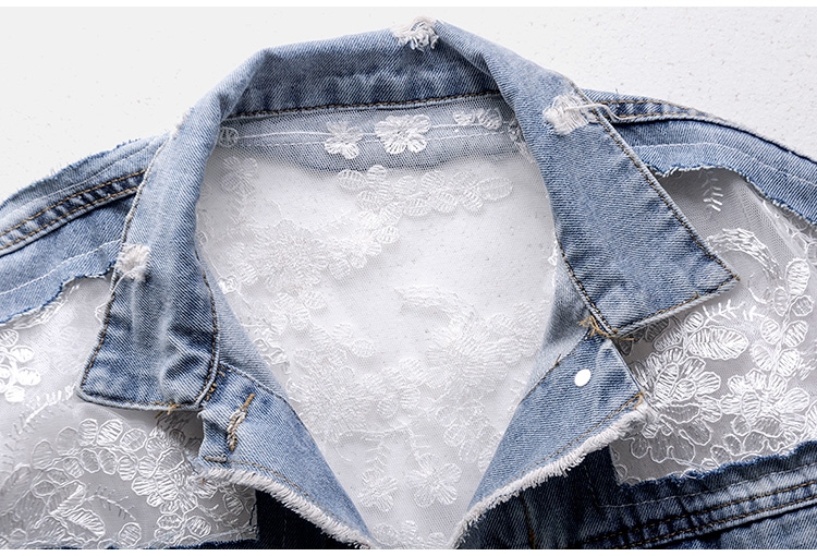 Chaquetas Mujer Summer Streetwear Embroidery Lace Patchwork Sexy Denim Jacket Women Frayed Tassel Loose Jeans Coat Plus Size 3XL Chaquetas Mujer Summer Streetwear Embroidery Lace Patchwork Sexy Denim Jacket Women Frayed Tassel Loose Jeans Coat Plus Size 3XL
