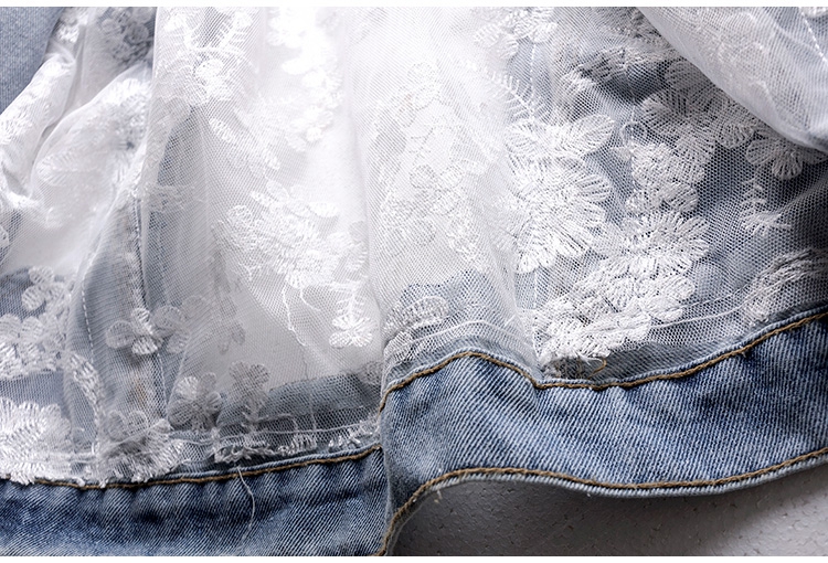 Chaquetas Mujer Summer Streetwear Embroidery Lace Patchwork Sexy Denim Jacket Women Frayed Tassel Loose Jeans Coat Plus Size 3XL Chaquetas Mujer Summer Streetwear Embroidery Lace Patchwork Sexy Denim Jacket Women Frayed Tassel Loose Jeans Coat Plus Size 3XL
