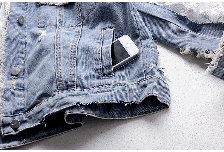 Chaquetas Mujer Summer Streetwear Embroidery Lace Patchwork Sexy Denim Jacket Women Frayed Tassel Loose Jeans Coat Plus Size 3XL Chaquetas Mujer Summer Streetwear Embroidery Lace Patchwork Sexy Denim Jacket Women Frayed Tassel Loose Jeans Coat Plus Size 3XL