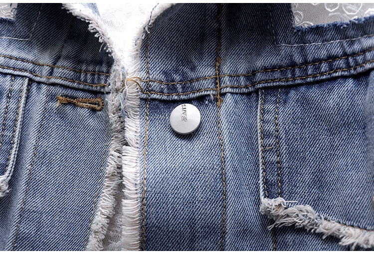 Chaquetas Mujer Summer Streetwear Embroidery Lace Patchwork Sexy Denim Jacket Women Frayed Tassel Loose Jeans Coat Plus Size 3XL Chaquetas Mujer Summer Streetwear Embroidery Lace Patchwork Sexy Denim Jacket Women Frayed Tassel Loose Jeans Coat Plus Size 3XL