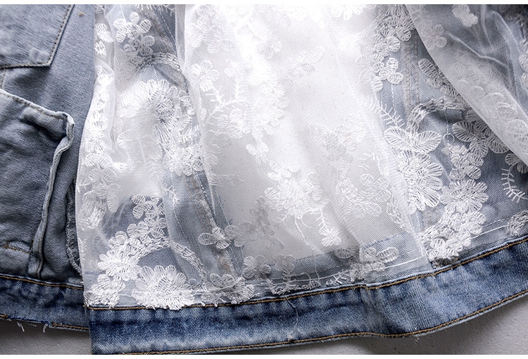 Chaquetas Mujer Summer Streetwear Embroidery Lace Patchwork Sexy Denim Jacket Women Frayed Tassel Loose Jeans Coat Plus Size 3XL Chaquetas Mujer Summer Streetwear Embroidery Lace Patchwork Sexy Denim Jacket Women Frayed Tassel Loose Jeans Coat Plus Size 3XL
