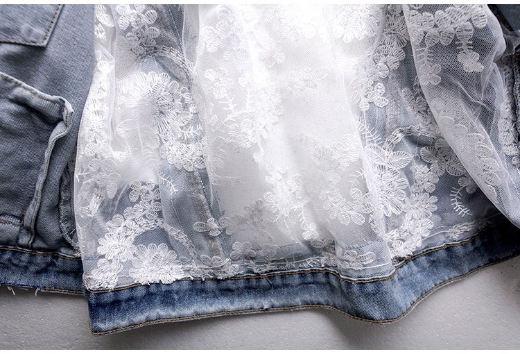 Chaquetas Mujer Summer Streetwear Embroidery Lace Patchwork Sexy Denim Jacket Women Frayed Tassel Loose Jeans Coat Plus Size 3XL Chaquetas Mujer Summer Streetwear Embroidery Lace Patchwork Sexy Denim Jacket Women Frayed Tassel Loose Jeans Coat Plus Size 3XL