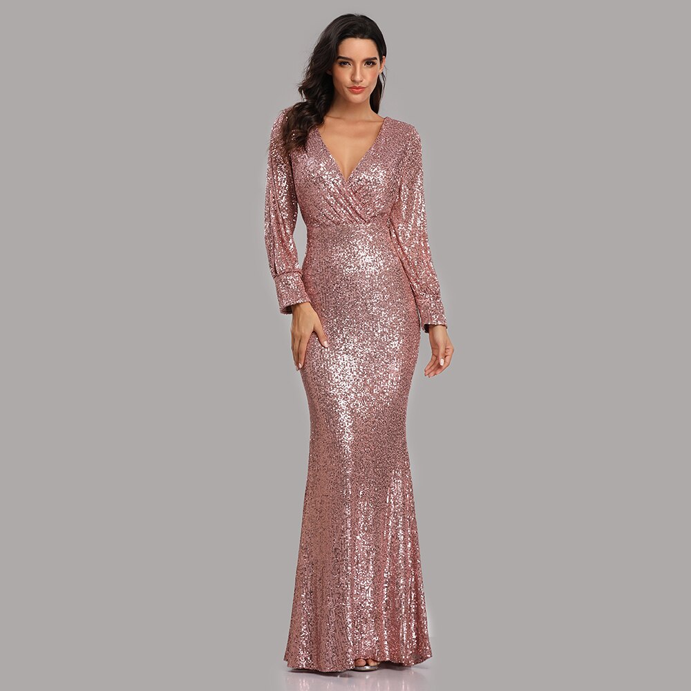 FREE SHIPPING Party Gown Full Sequins V-neck Mermaid Evening Dress JKP4652 FREE SHIPPING Party Gown Full Sequins V-neck Mermaid Evening Dress JKP4652
