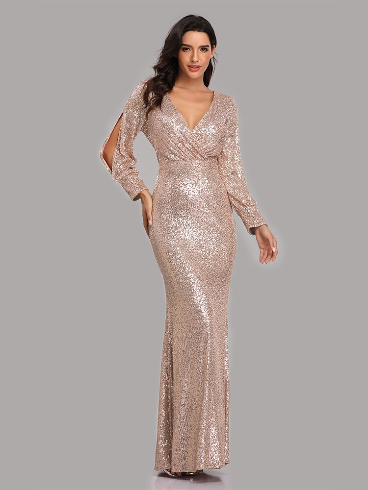 FREE SHIPPING Party Gown Full Sequins V-neck Mermaid Evening Dress JKP4652 FREE SHIPPING Party Gown Full Sequins V-neck Mermaid Evening Dress JKP4652