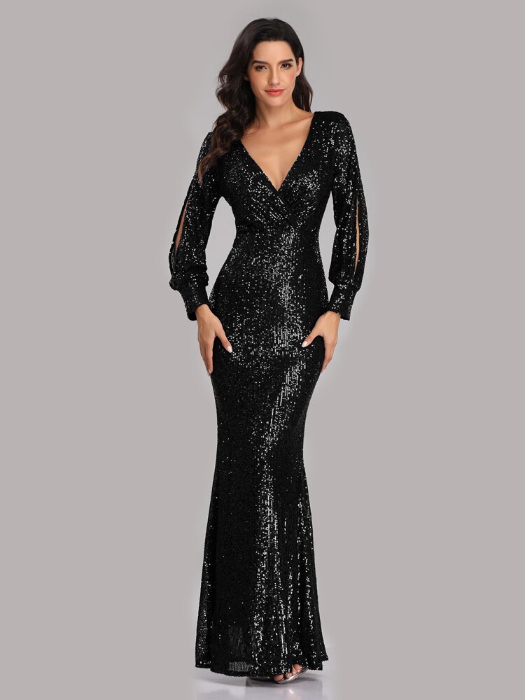 FREE SHIPPING Party Gown Full Sequins V-neck Mermaid Evening Dress JKP4652 FREE SHIPPING Party Gown Full Sequins V-neck Mermaid Evening Dress JKP4652