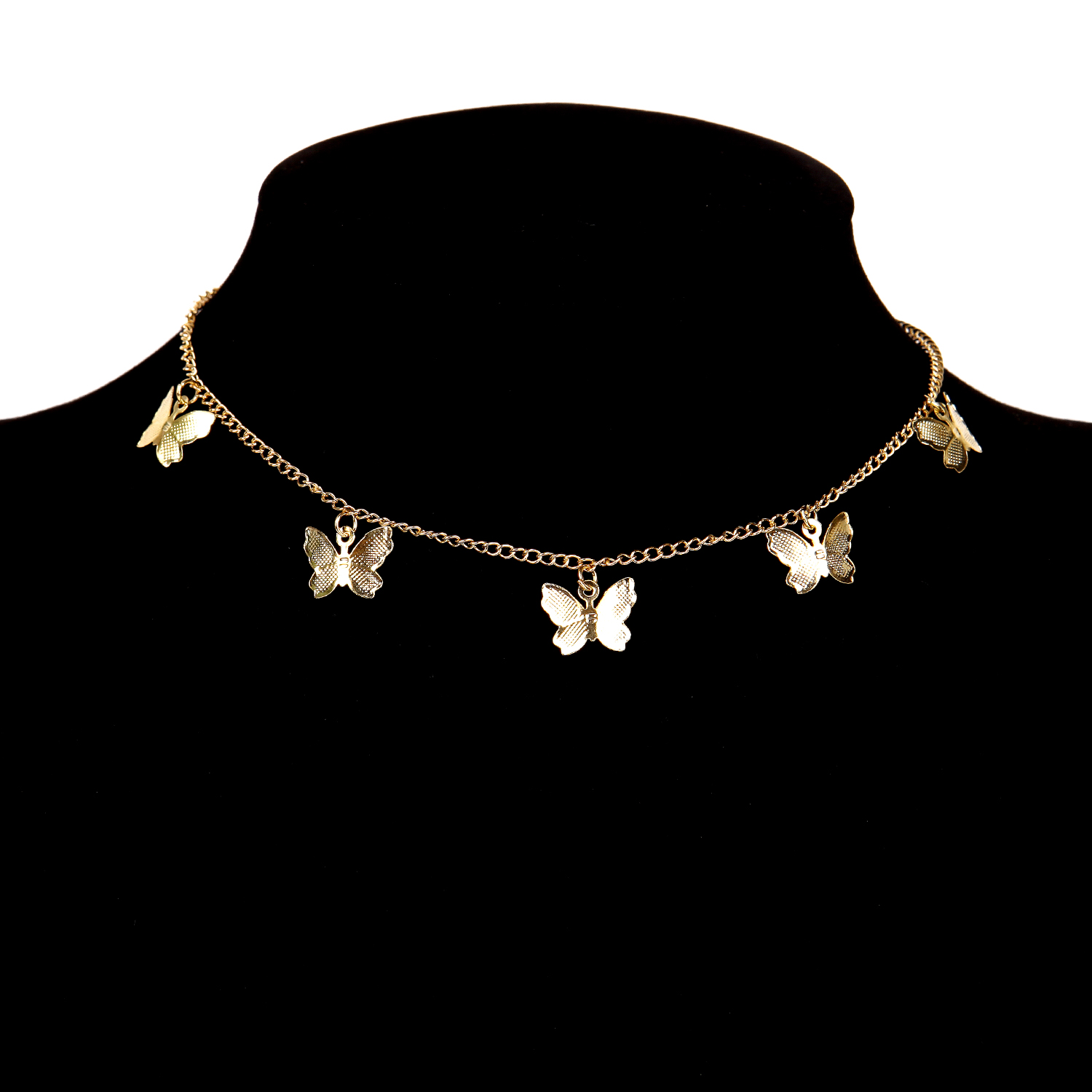 Gold Chain Butterfly Pendant Choker Necklace Women Statement Collares Bohemian Beach Jewelry Gift Collier Cheap