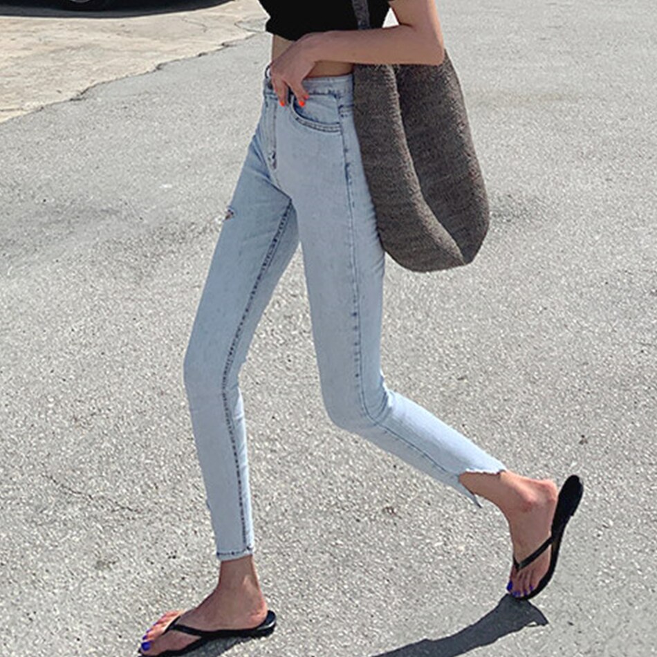 Genayooa Vintage Ladies Jeans Woman Casual High Waist Jeans Washing Pencil Trousers Korean Streetwear Denim Pants Genayooa Vintage Ladies Jeans Woman Casual High Waist Jeans Washing Pencil Trousers Korean Streetwear Denim Pants