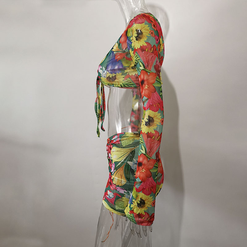 ANJAMANOR Floral Printed Mesh Sexy Top and Skirts Sets Summer Vacation Outfits 2021 Rave Party Club Wear Two Piece Set D85-CE11 ANJAMANOR Floral Printed Mesh Sexy Top and Skirts Sets Summer Vacation Outfits 2021 Rave Party Club Wear Two Piece Set D85-CE11