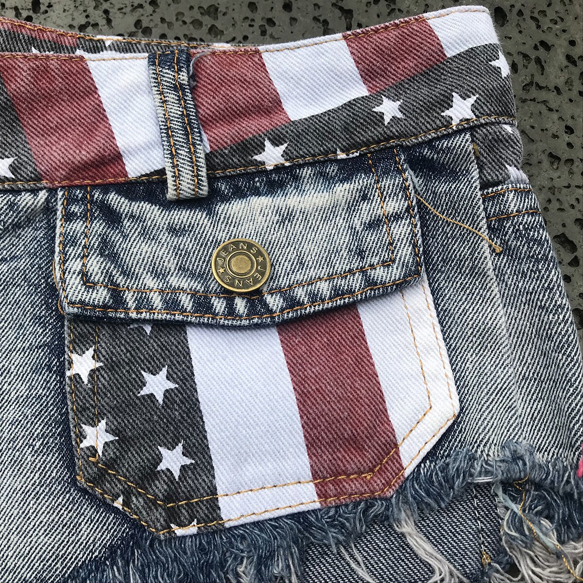 Summer Sexy Print Women Shorts Fashion Frayed Tassel Denim Shorts Washed Low Waist Jean Shorts Vintage Denim Shorts 2021 new