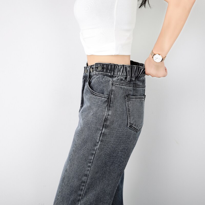 New Stretch elastic waist Loose High Waist Wide Leg Jeans For Women Stretch Vintage Full-length loose Boyfriend Pants Trousers New Stretch elastic waist Loose High Waist Wide Leg Jeans For Women Stretch Vintage Full-length loose Boyfriend Pants Trousers