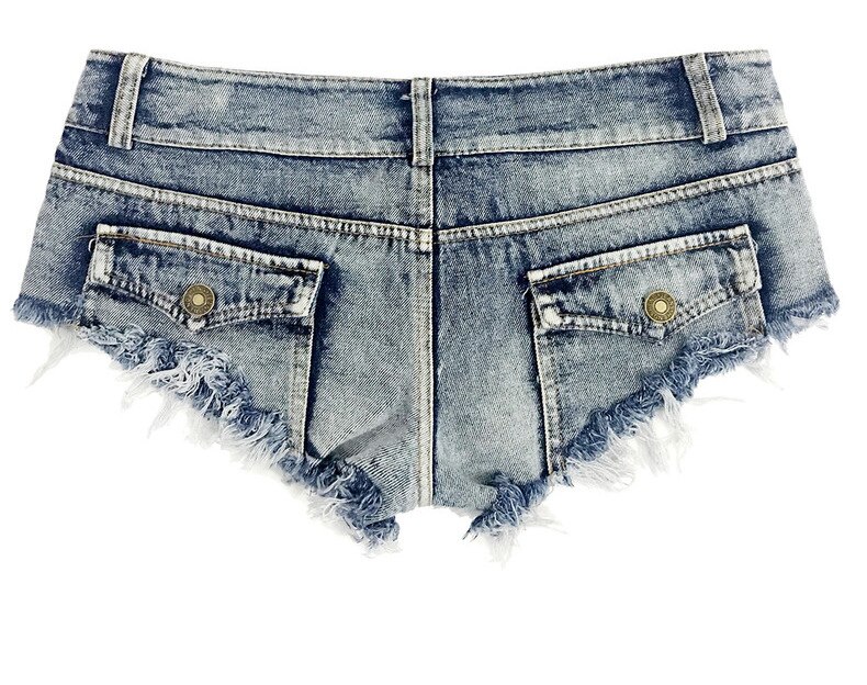 Sexy Short Jeans Women Booty Shorts Zipper Pocket Denim With Holes Fall Low Waist Casual Hot Party Bottom