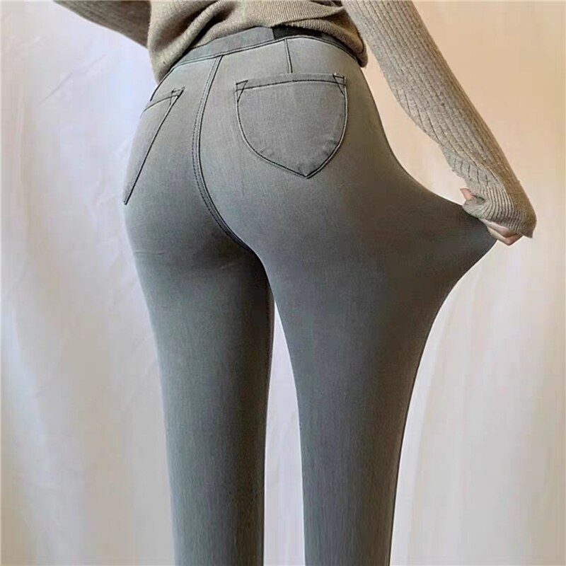 2000s Aesthetic Jeans Woman High Waist Sexy Tight Hip Lifting Leggings Pants High Waist Elastic Female Streetwear Women Pants
