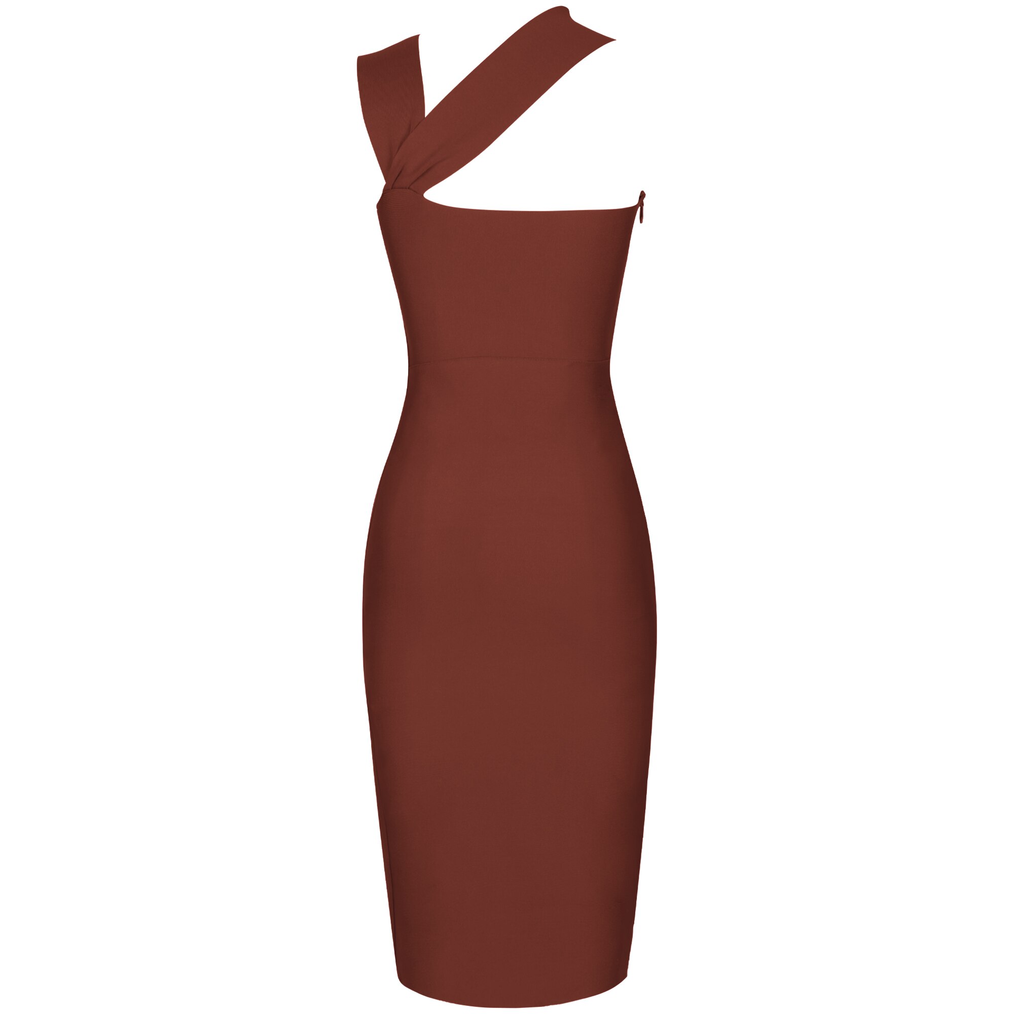 Bandage Dresses High Quality 2021 Summer Tan Cut Out Bodycon Dress Women Elegant Sexy Mid Evening Club Celebrity Party Dress