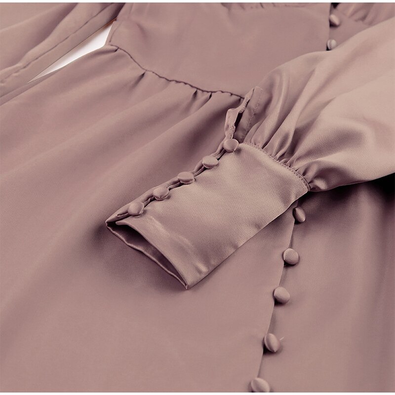 Satin Prom Women's Long Dress For Party Lantern Sleeve A-Line High Waist Slim Elegant Dresses 2021 Clothes New Year Ball Evening