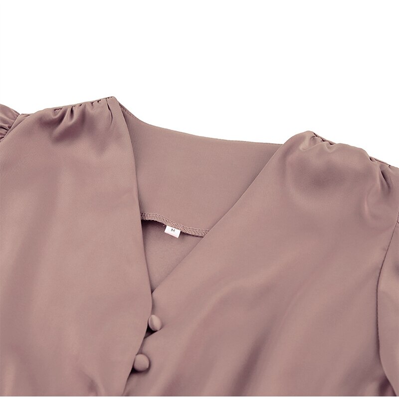 Satin Prom Women's Long Dress For Party Lantern Sleeve A-Line High Waist Slim Elegant Dresses 2021 Clothes New Year Ball Evening
