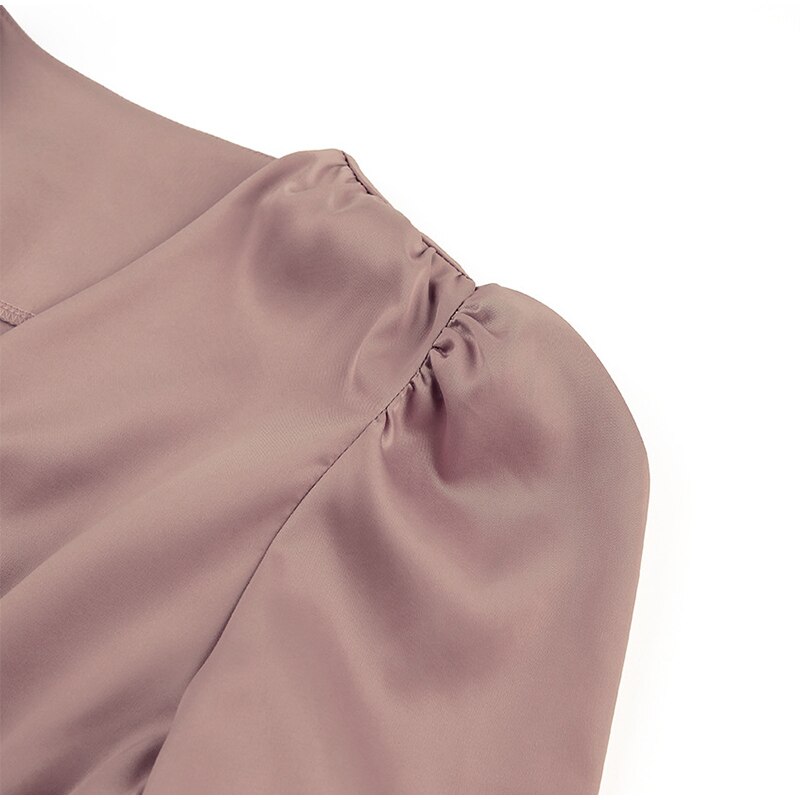 Satin Prom Women's Long Dress For Party Lantern Sleeve A-Line High Waist Slim Elegant Dresses 2021 Clothes New Year Ball Evening