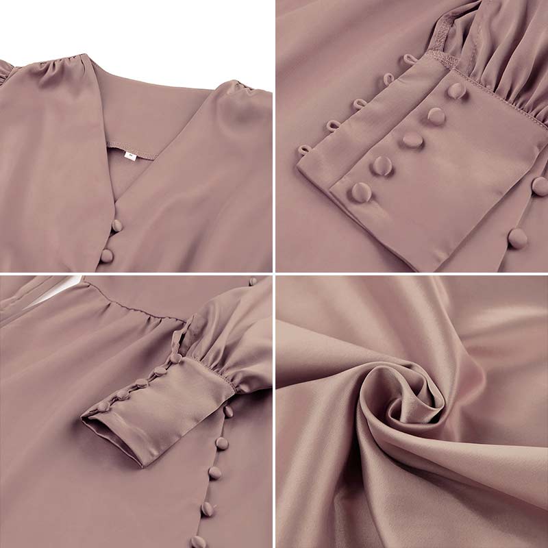 Satin Prom Women's Long Dress For Party Lantern Sleeve A-Line High Waist Slim Elegant Dresses 2021 Clothes New Year Ball Evening
