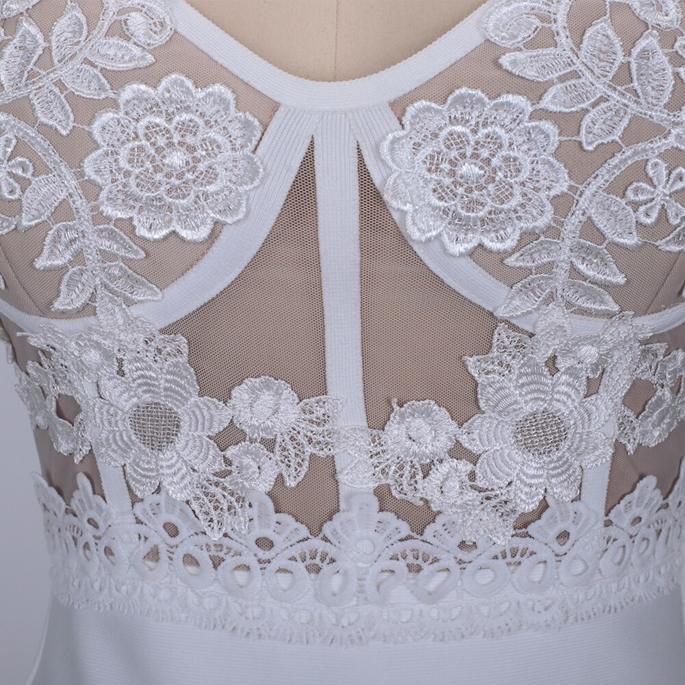 Bandage Dress for Women 2021 Summer White Party Dress Lace Black Red Sexy Bodycon Dress Wedding Evening Club Outfits Bandage Dress for Women 2021 Summer White Party Dress Lace Black Red Sexy Bodycon Dress Wedding Evening Club Outfits
