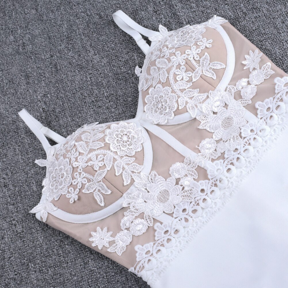Bandage Dress for Women 2021 Summer White Party Dress Lace Black Red Sexy Bodycon Dress Wedding Evening Club Outfits Bandage Dress for Women 2021 Summer White Party Dress Lace Black Red Sexy Bodycon Dress Wedding Evening Club Outfits