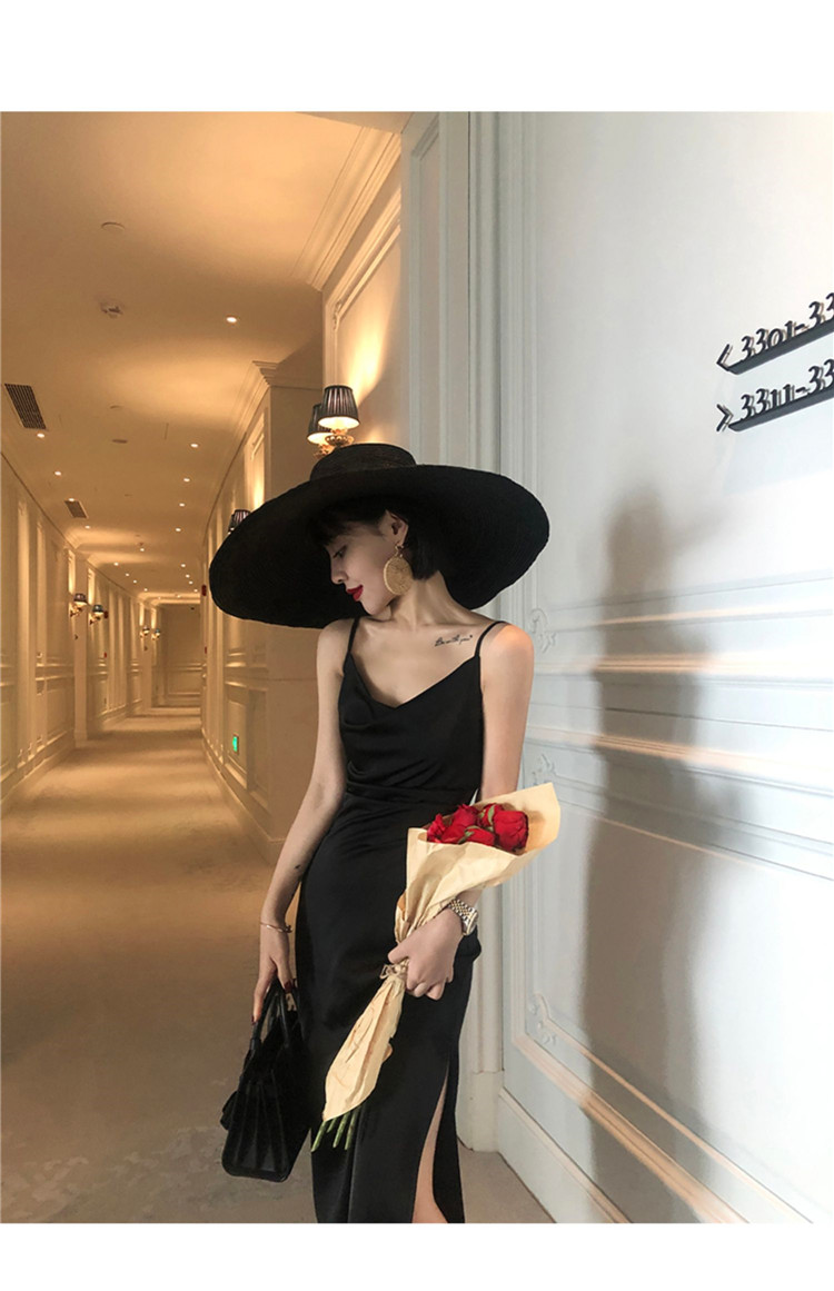 Syiwidii Satin Dress Woman Sleeveless Spaghetti Strap Evening Red Black Summer 2021 Party Wedding Vintage Pure Long Silk Dresses Syiwidii Satin Dress Woman Sleeveless Spaghetti Strap Evening Red Black Summer 2021 Party Wedding Vintage Pure Long Silk Dresses