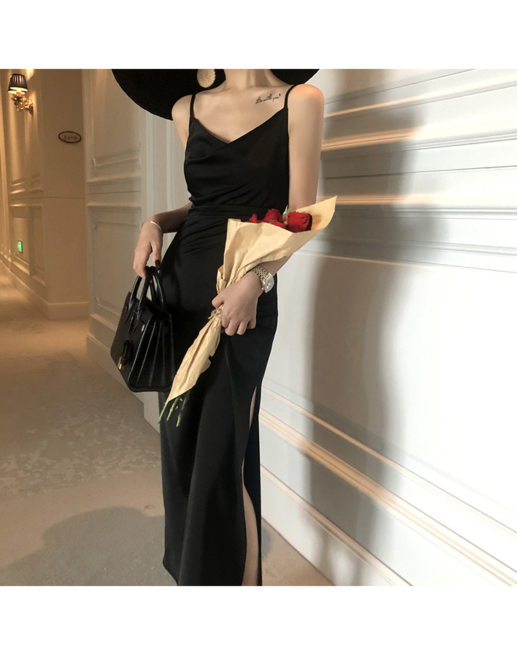 Syiwidii Satin Dress Woman Sleeveless Spaghetti Strap Evening Red Black Summer 2021 Party Wedding Vintage Pure Long Silk Dresses Syiwidii Satin Dress Woman Sleeveless Spaghetti Strap Evening Red Black Summer 2021 Party Wedding Vintage Pure Long Silk Dresses