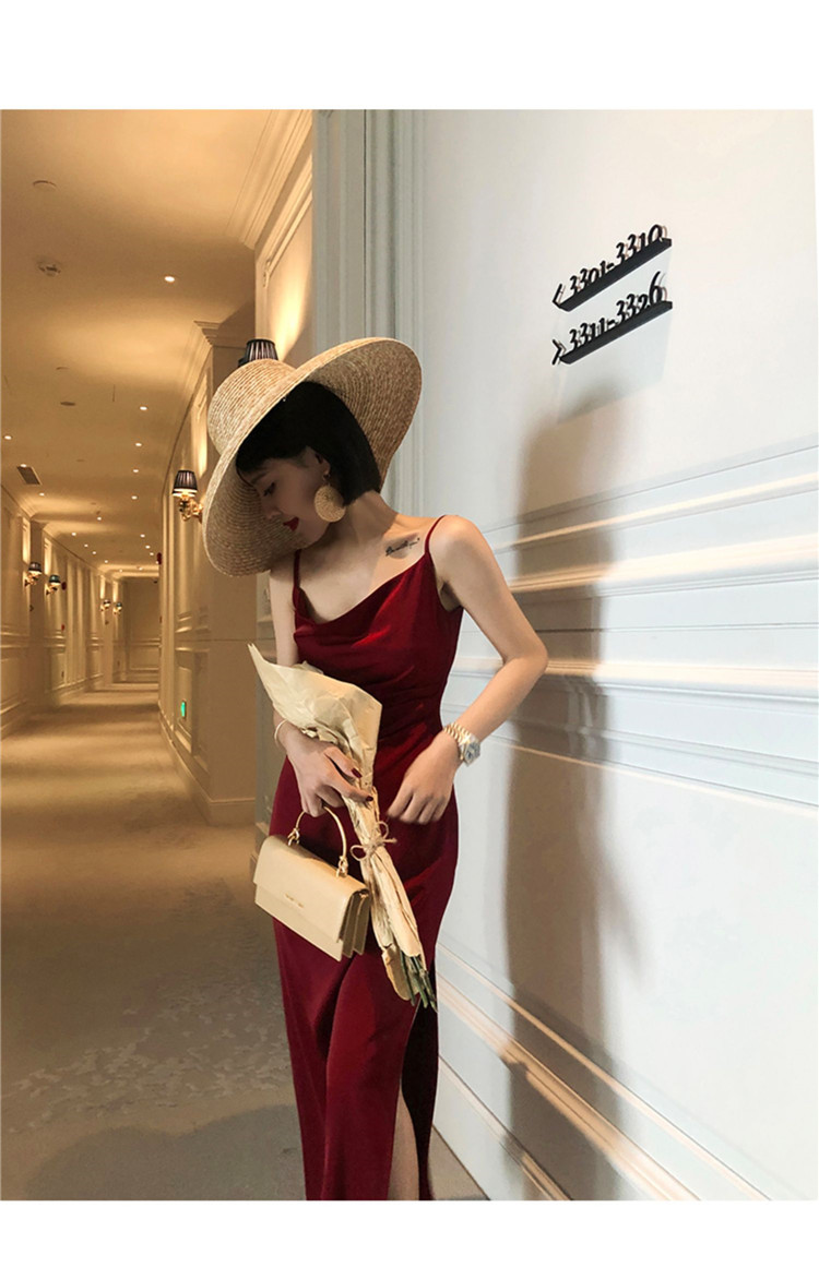 Syiwidii Satin Dress Woman Sleeveless Spaghetti Strap Evening Red Black Summer 2021 Party Wedding Vintage Pure Long Silk Dresses Syiwidii Satin Dress Woman Sleeveless Spaghetti Strap Evening Red Black Summer 2021 Party Wedding Vintage Pure Long Silk Dresses