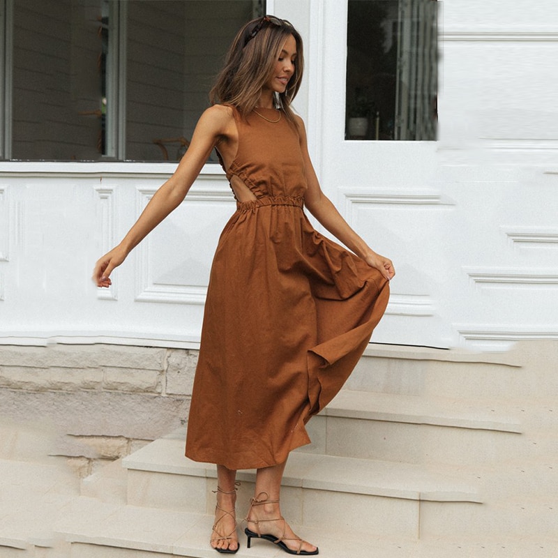 New 2021 Vintage Elegant Backless Maxi Dress JKP4695 New 2021 Vintage Elegant Backless Maxi Dress JKP4695