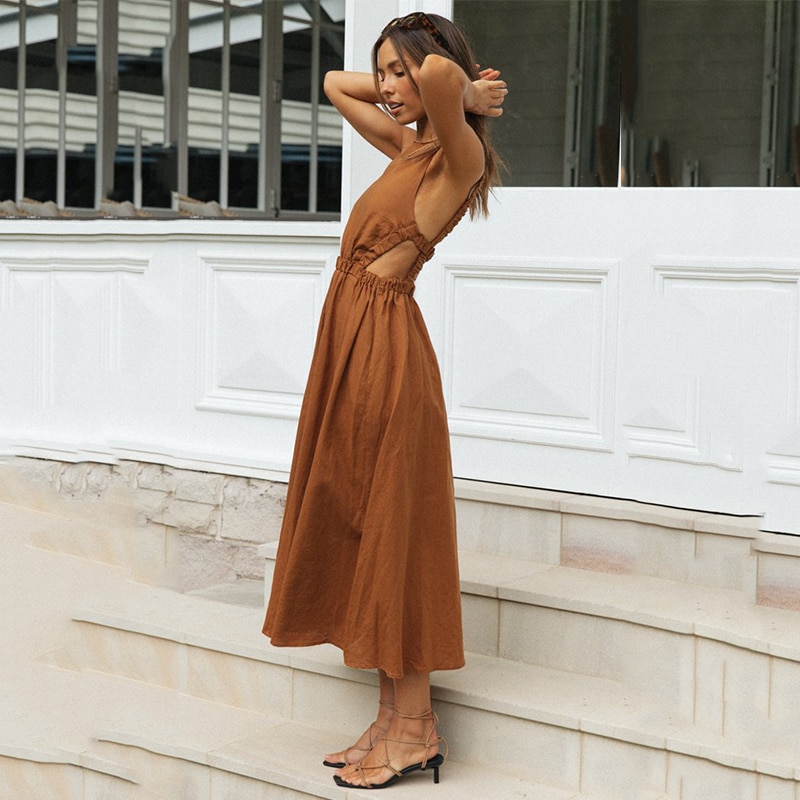 New 2021 Vintage Elegant Backless Maxi Dress JKP4695 New 2021 Vintage Elegant Backless Maxi Dress JKP4695
