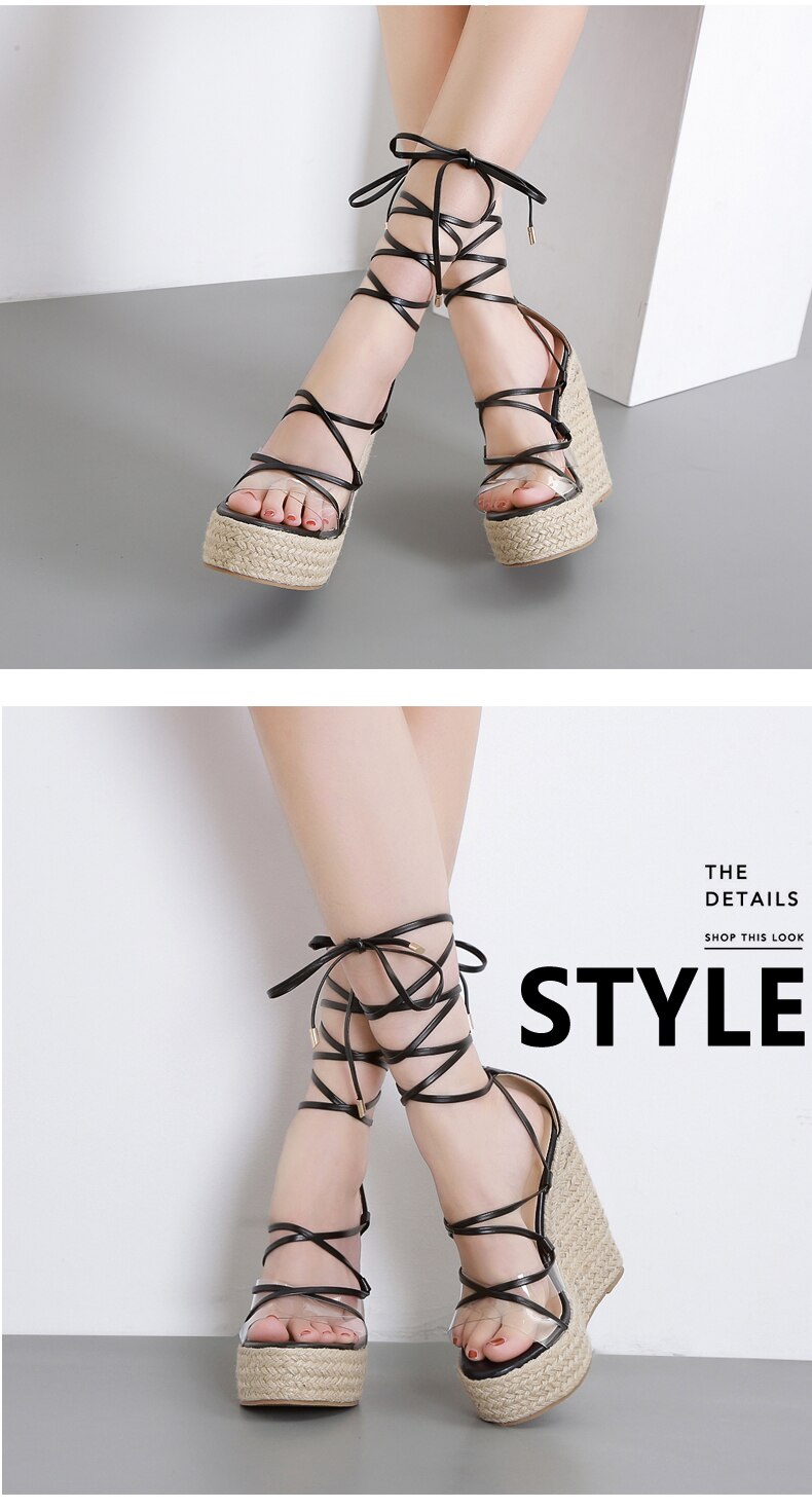 Elegant Summer Wedges Ankle Strap Open Toe High heels Shoes JKP4698 Elegant Summer Wedges Ankle Strap Open Toe High heels Shoes JKP4698