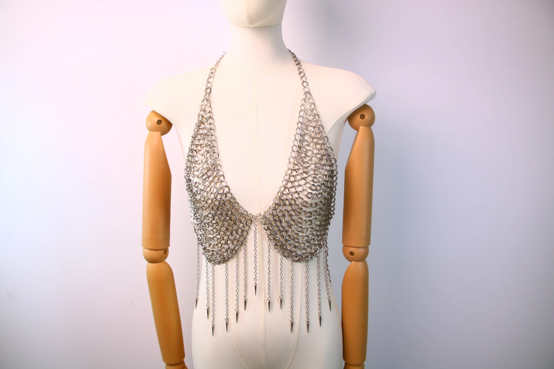 2024 Tapered fringe pendant metal chain stitching combination top small vest body chain 2024 Tapered fringe pendant metal chain stitching combination top small vest body chain