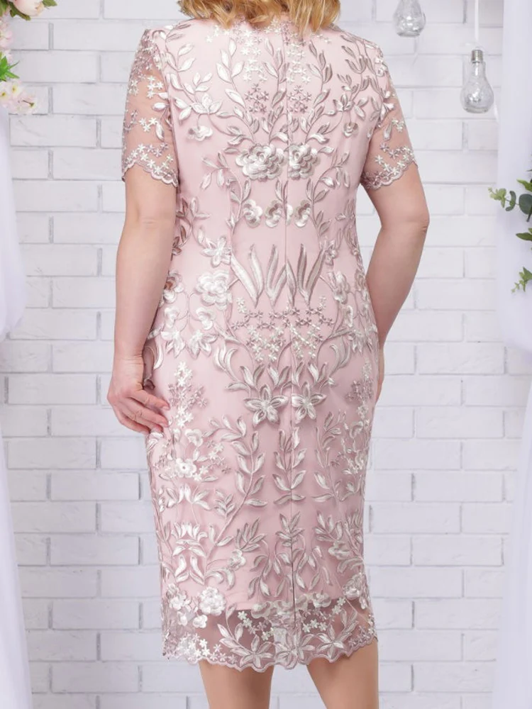 Summer Elegant Short Sleeve Lace Floral Bodycon Formal Party Dresses for Wedding Guest 4xl 5xl Plus Size JKP7324 Summer Elegant Short Sleeve Lace Floral Bodycon Formal Party Dresses for Wedding Guest 4xl 5xl Plus Size JKP7324
