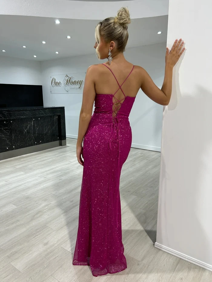 FREE SHIPPING Glitter Mermaid HOCO Dress Corset Lace Up Back Formal Gown JKP7330