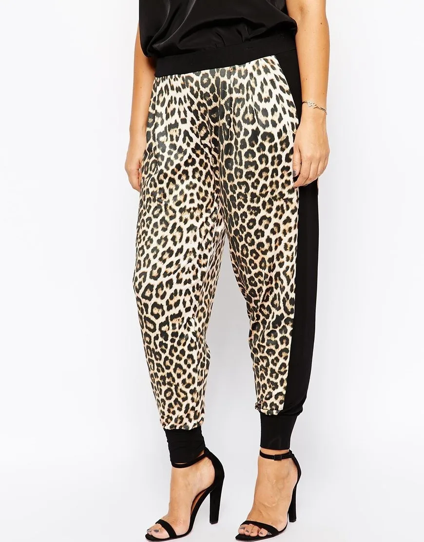 Women Plus Size Casual High Waist Leopard Print Jogger Pants JKP7335 Women Plus Size Casual High Waist Leopard Print Jogger Pants JKP7335