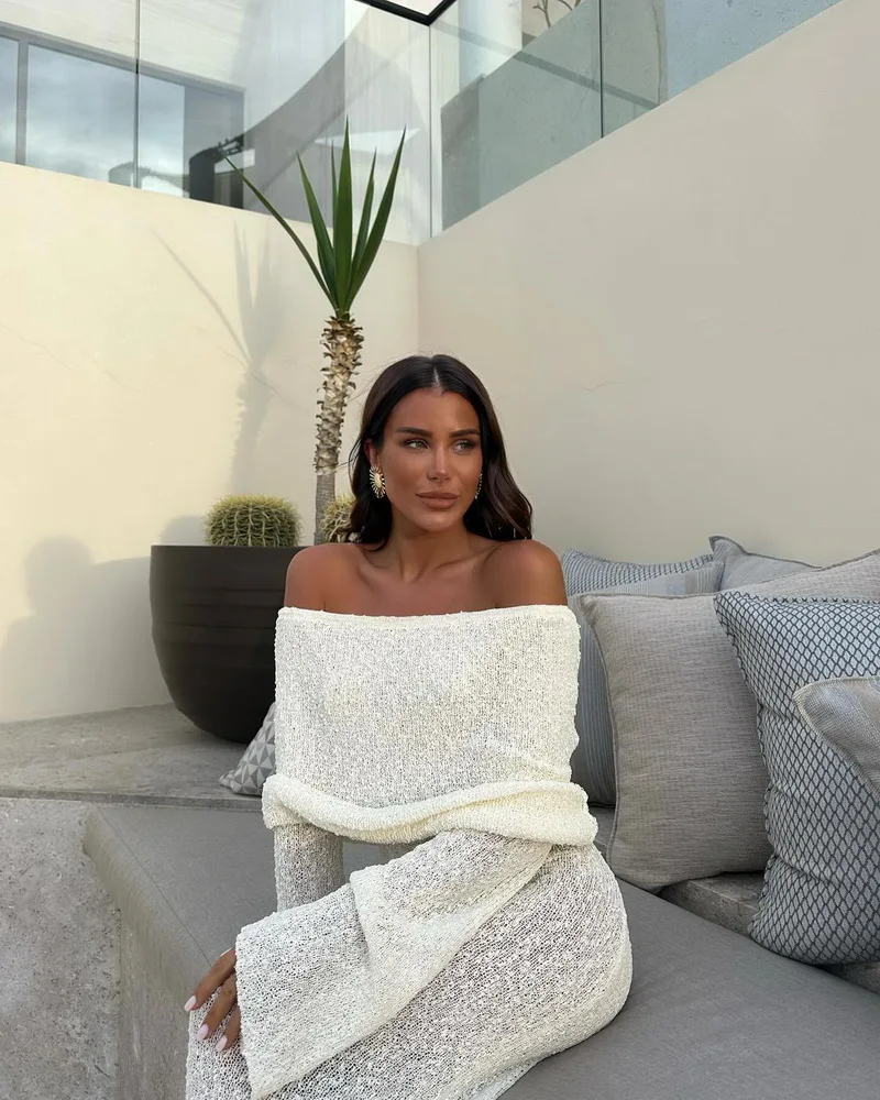 2024 Women Chic Bodycon Party Outfit Elegant Off Shoulder Long Sleeve Knit Maxi Dress JKP7354 2024 Women Chic Bodycon Party Outfit Elegant Off Shoulder Long Sleeve Knit Maxi Dress JKP7354