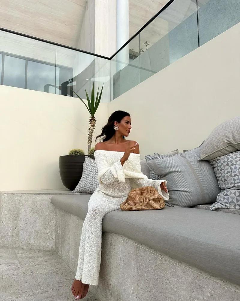 2024 Women Chic Bodycon Party Outfit Elegant Off Shoulder Long Sleeve Knit Maxi Dress JKP7354 2024 Women Chic Bodycon Party Outfit Elegant Off Shoulder Long Sleeve Knit Maxi Dress JKP7354